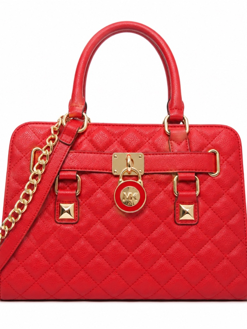 NX Quilted Red Satchel with Gold Hardware NWOT never used